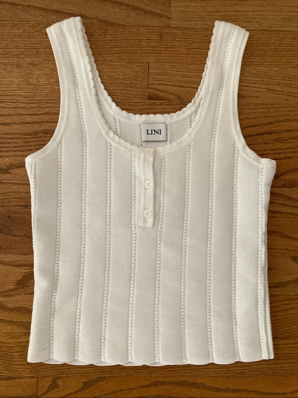 LINI Pointelle Knit Tank Top